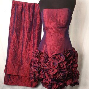 Party Dress with Flirty Flowers at Bottom, and Corset Lace-up at Back